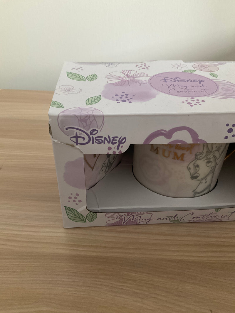 DAMAGED PACKAGING Disney 101 Dalmatians 'World's Best Mum' Mug and Coaster