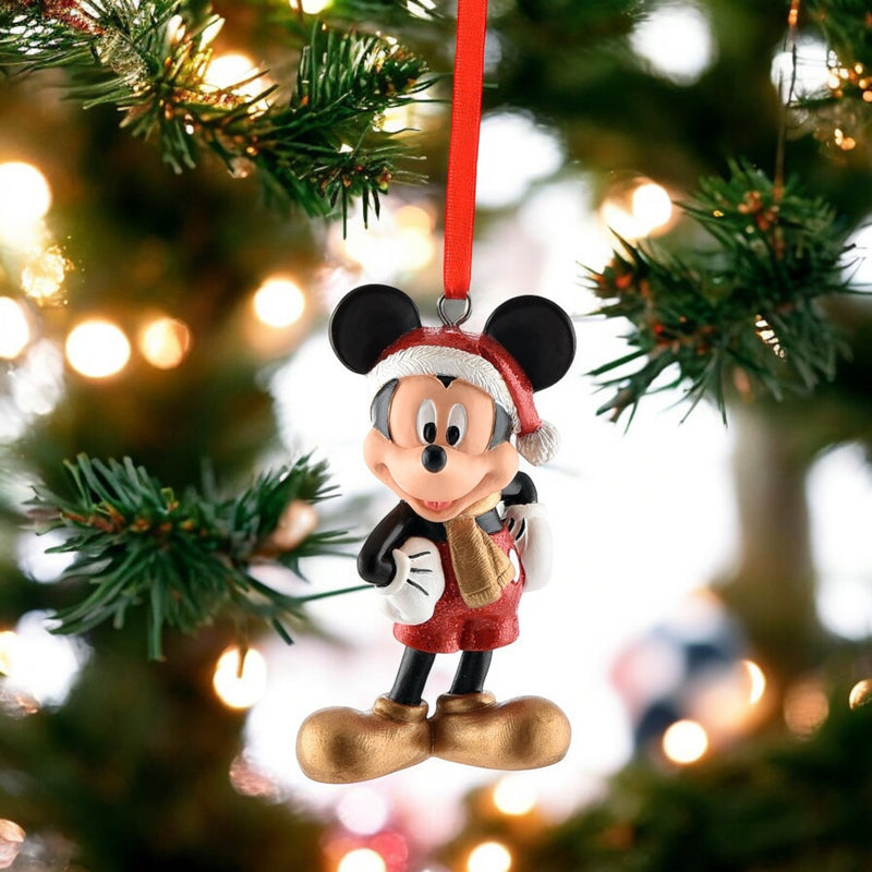 Disney Mickey Mouse Handpainted Resin Christmas Decoration - 13cm