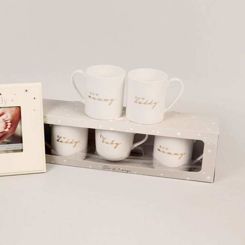 Bambino New Mummy, Daddy & New Baby Set of 3 Mugs in Gift Box