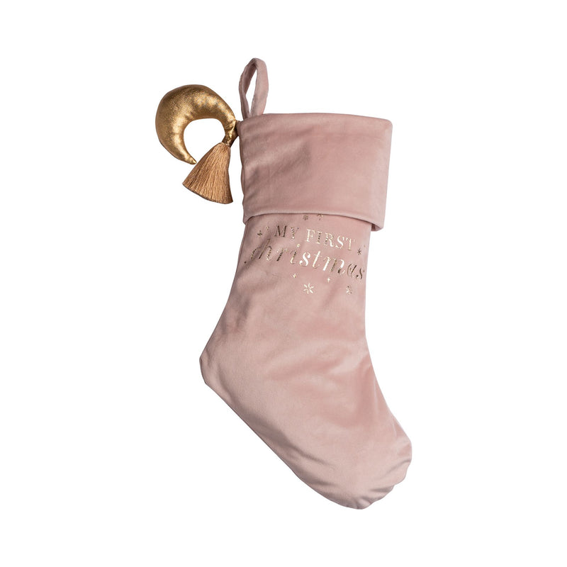 Bambino Baby's First Christmas Small Pink Stocking