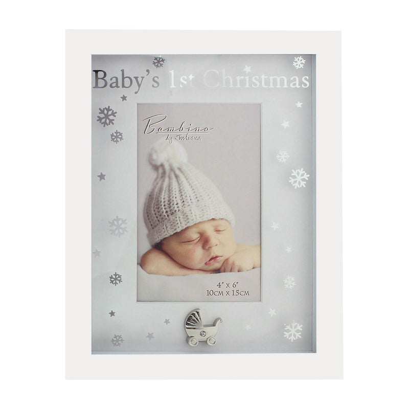 Bambino Baby's First Christmas White Photo Frame - 4 x 6"