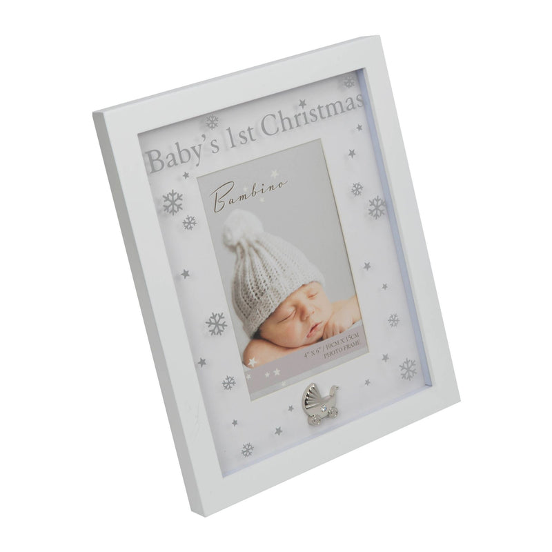 Bambino Baby's First Christmas White Photo Frame - 4 x 6"