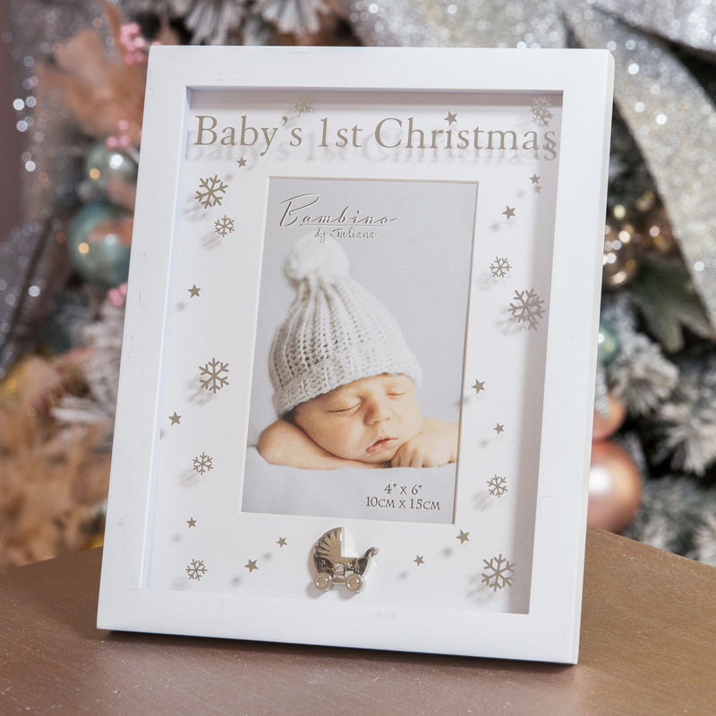 Bambino Baby's First Christmas White Photo Frame - 4 x 6"