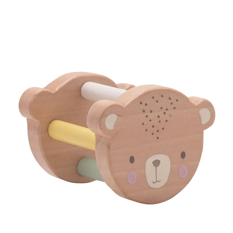 Bambino Bodhi the Bear Wooden Drum Rattle