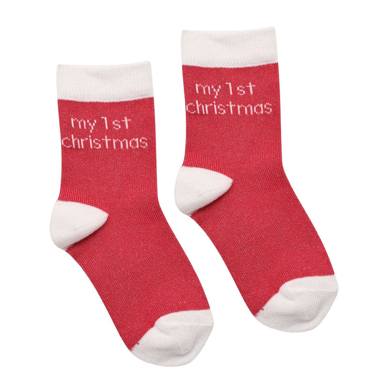 Bambino Gift Pack of 5 My First Christmas Milestones Socks (6-12m)