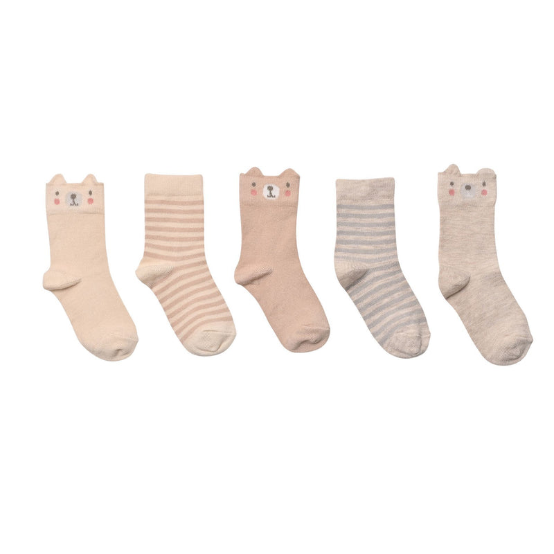 Bambino Unisex Gift Pack of 5 Bear Socks (0-6m)