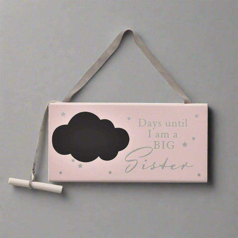 Bambino 'Big Sister' Wooden Countdown Chalkboard Plaque