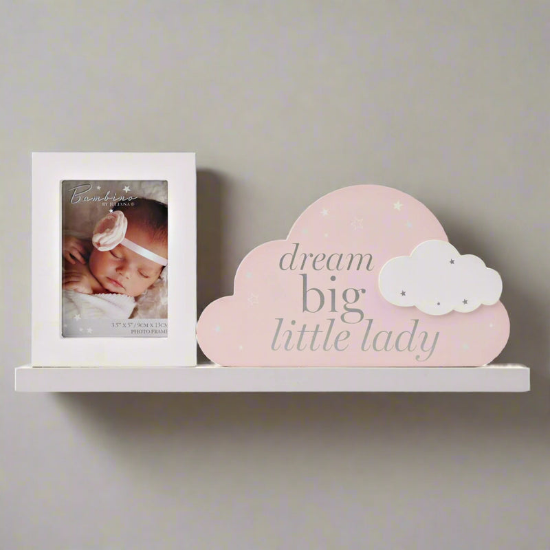 Bambino 'Dream Big Little Lady' Mantel Block with Photo Frame