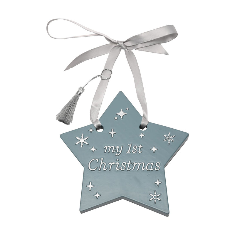 Bambino 'My 1st Christmas' Hanging Star Tassel Blue Plaque