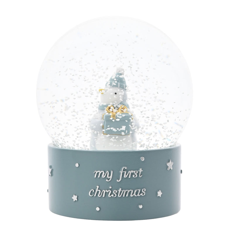 Bambino 'My First Christmas' Blue Penguin Snow Globe