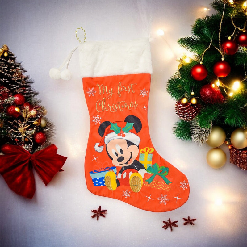 Disney Mickey Mouse 'My First Christmas' Red Stocking