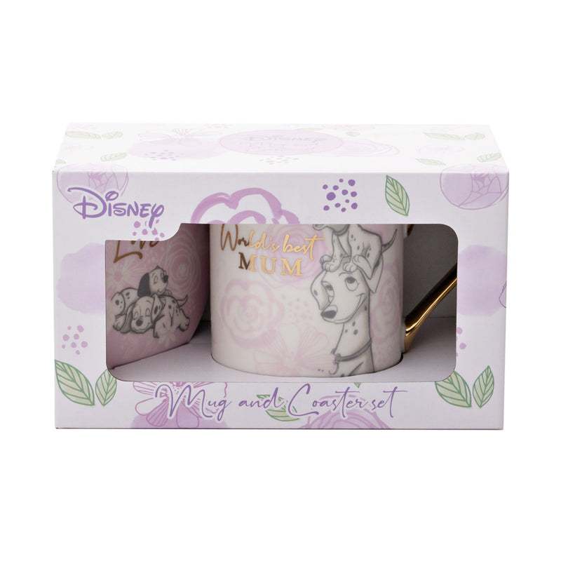 DAMAGED PACKAGING Disney 101 Dalmatians 'World's Best Mum' Mug and Coaster