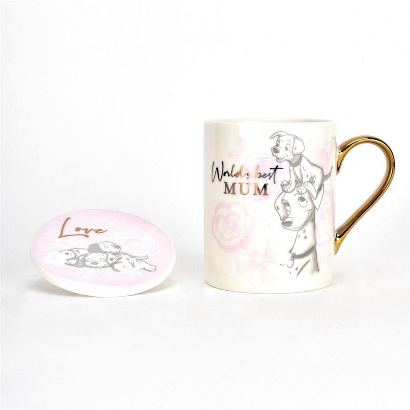 DAMAGED PACKAGING Disney 101 Dalmatians 'World's Best Mum' Mug and Coaster