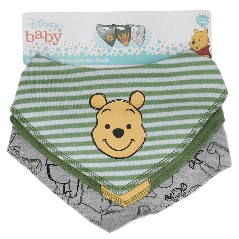 Disney Baby Winnie the Pooh 3-Pack Bibs in Green or Red (3-24M)