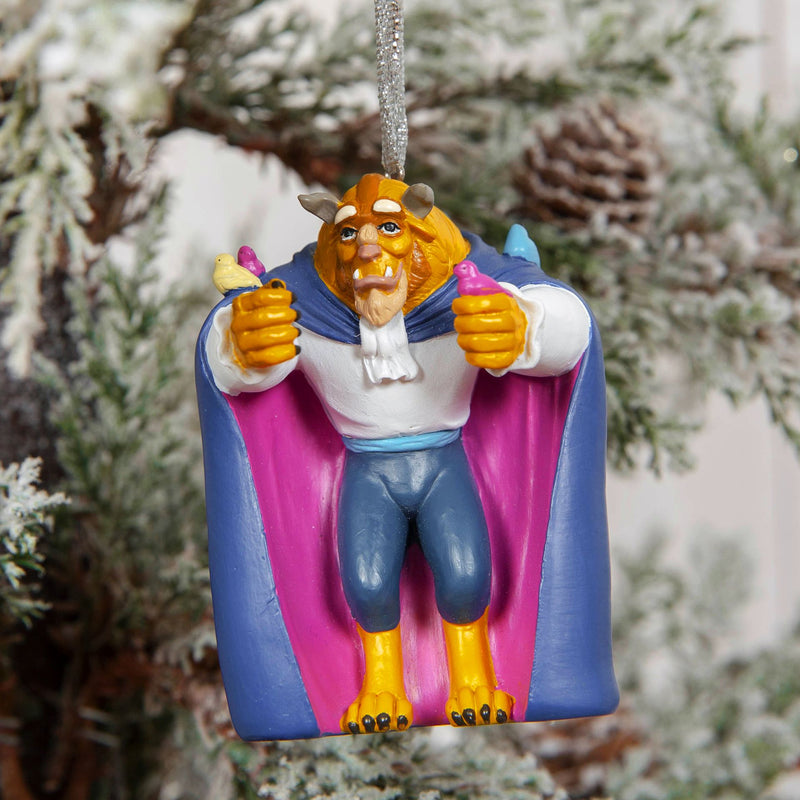 Disney Beauty & The Beast Set of 2 Resin Hanging Decorations