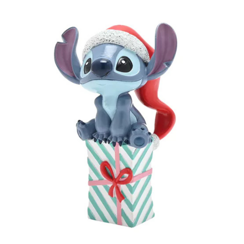 Disney Christmas Stitch Atop a Present Figurine