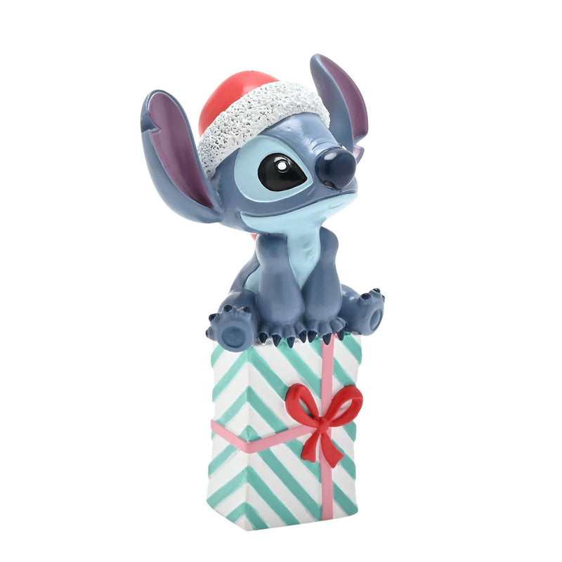 Disney Christmas Stitch Atop a Present Figurine