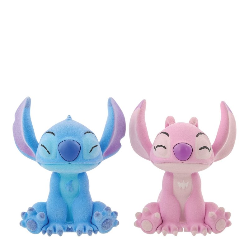 Disney Flocked Kissing Stitch and Angel Figurines Set