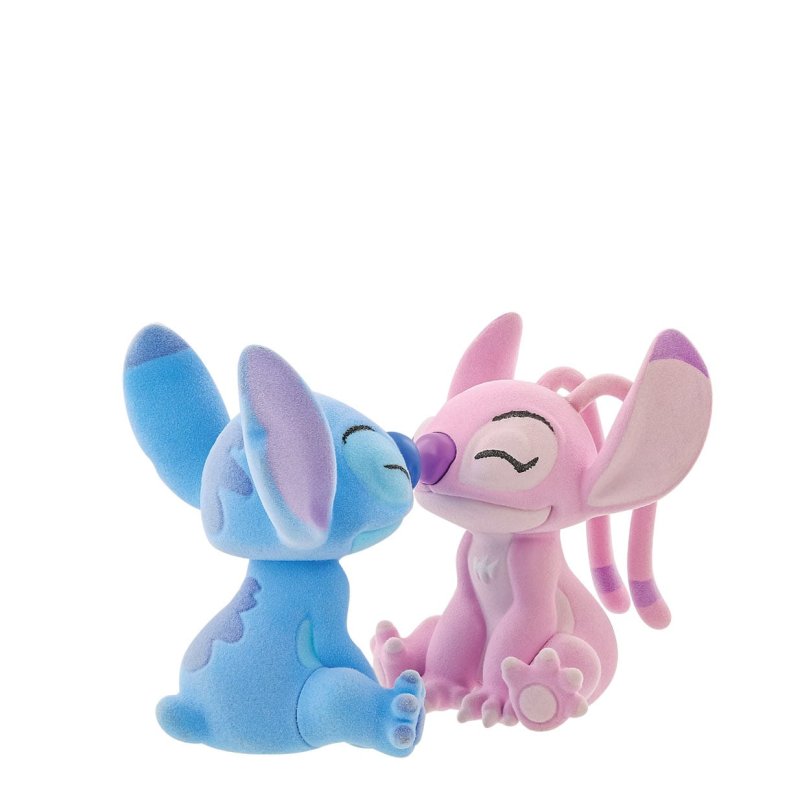 Disney Flocked Kissing Stitch and Angel Figurines Set