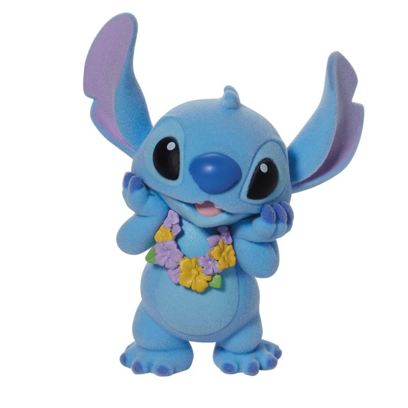 Disney Flocked Stitch Figurine in a Lei