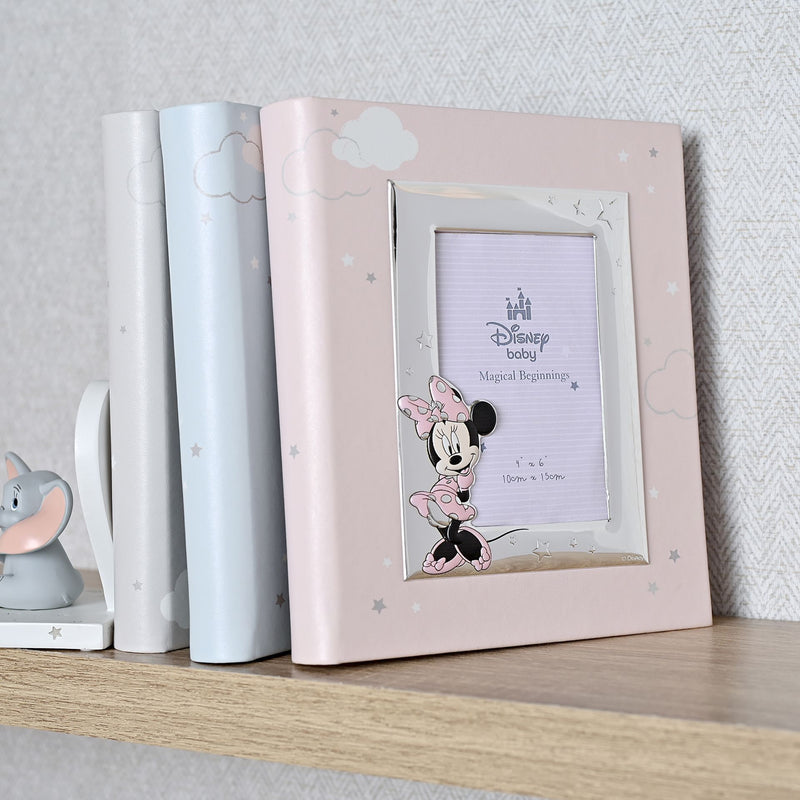 Disney Mickey Mouse Silver Plated Leather Photo Album