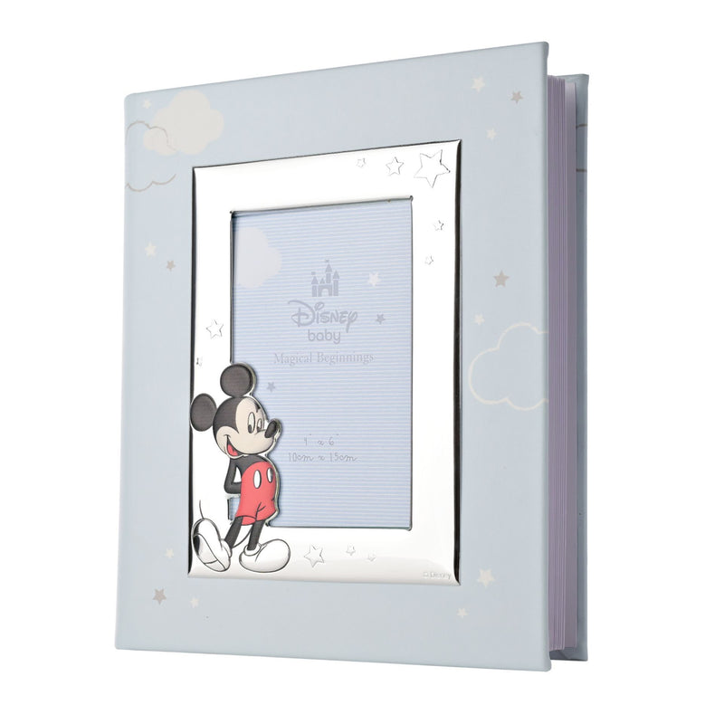 Disney Mickey Mouse Silver Plated Leather Photo Album