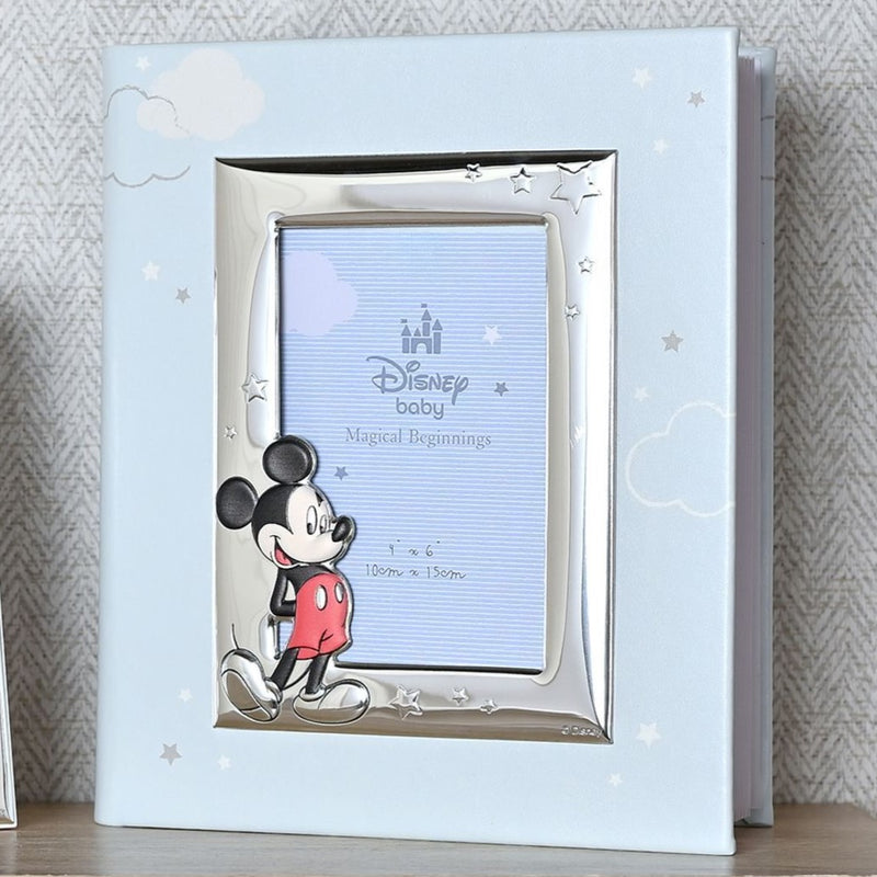 Disney Mickey Mouse Silver Plated Leather Photo Album