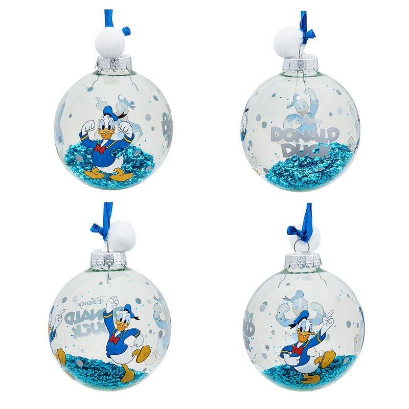 Disney Mickey & Friends Set of 7 Colourful Glitter Pom Pom Baubles in Gift Box