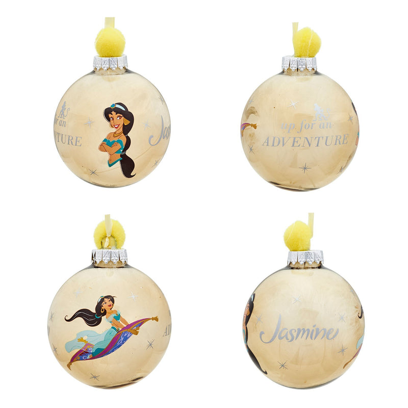 PRE-ORDER Disney Princesses Set of 7 Colourful Feather-Filled Pom Pom Baubles in Gift Box