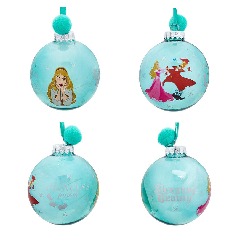 PRE-ORDER Disney Princesses Set of 7 Colourful Feather-Filled Pom Pom Baubles in Gift Box