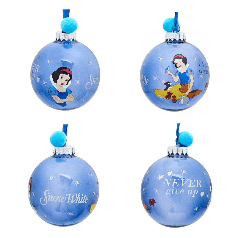 PRE-ORDER Disney Princesses Set of 7 Colourful Feather-Filled Pom Pom Baubles in Gift Box