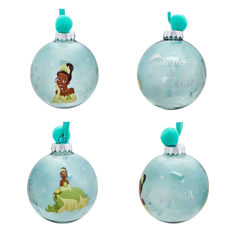 PRE-ORDER Disney Princesses Set of 7 Colourful Feather-Filled Pom Pom Baubles in Gift Box