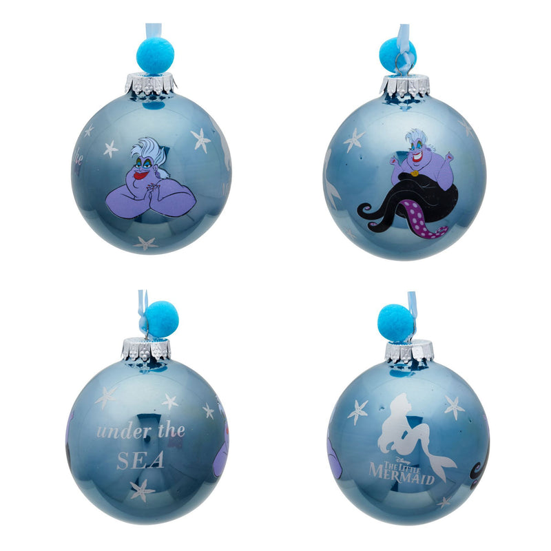 Disney The Little Mermaid Set of 7 Metallic-Style Pom Pom Baubles in Gift Box