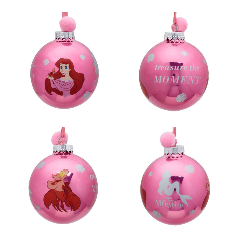 Disney The Little Mermaid Set of 7 Metallic-Style Pom Pom Baubles in Gift Box