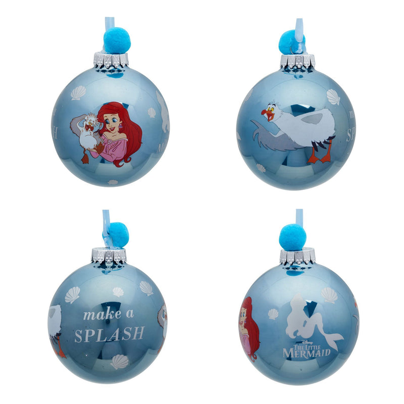 Disney The Little Mermaid Set of 7 Metallic-Style Pom Pom Baubles in Gift Box