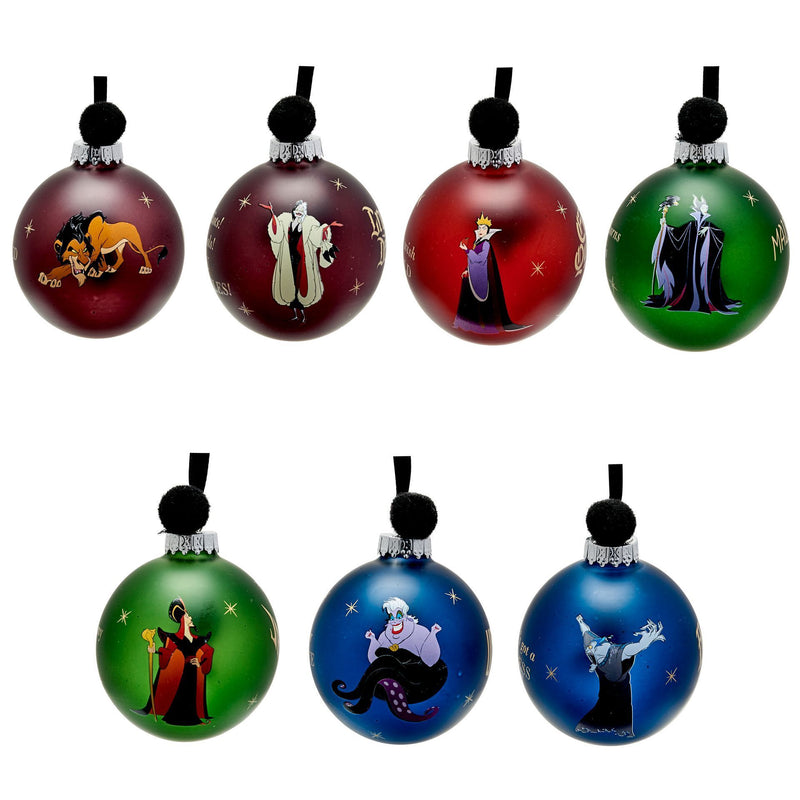 PRE-ORDER Disney Villains Set of 7 Wicked Pom Pom Baubles in Gift Box