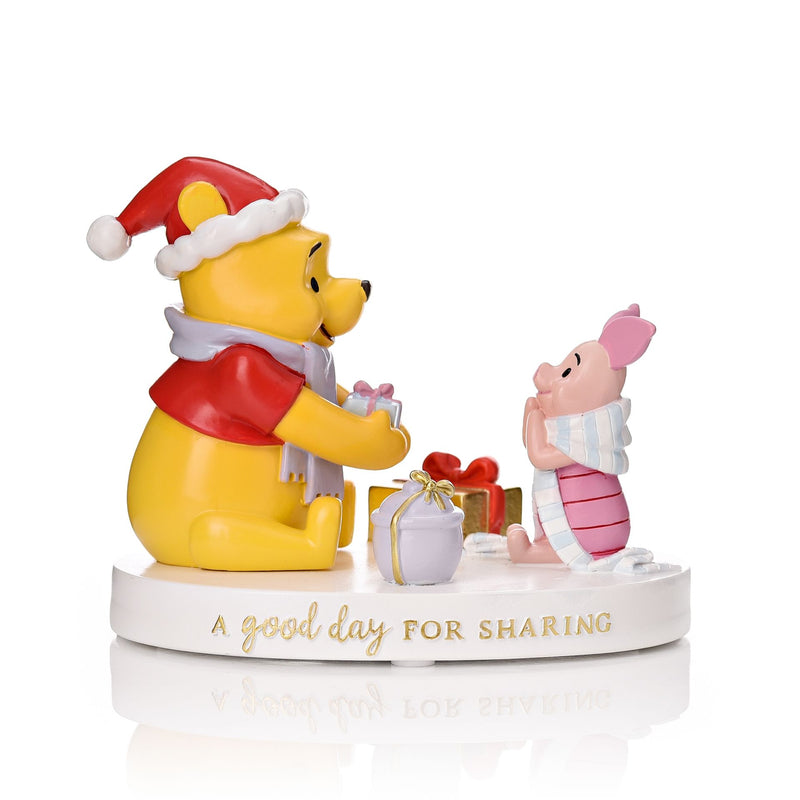 Disney Winnie the Pooh Large 'A Good Day For Sharing' Christmas Figurine