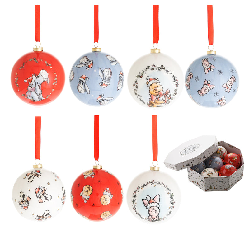 Disney Winnie the Pooh Set of 7 Gift Boxed Baubles