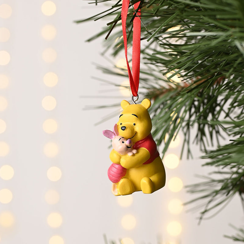 Disney Winnie the Pooh & Piglet Resin Small Hanging Christmas Decoration