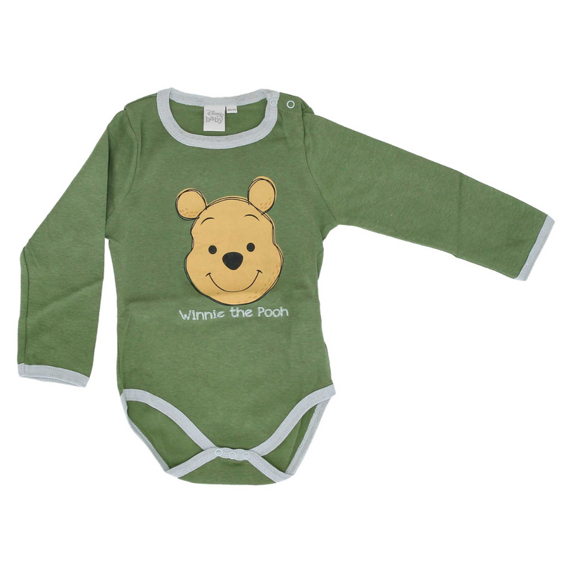 Disney Baby Winnie the Pooh Grey and Green 2-Pack Bodysuits (3-12M)