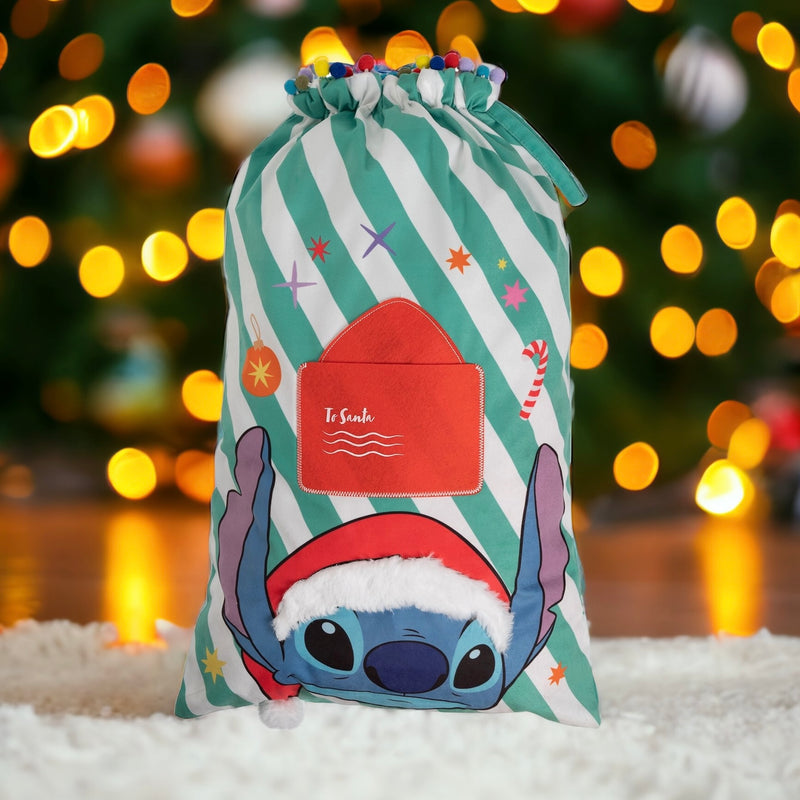 Disney Stitch Pom Pom Christmas Sack