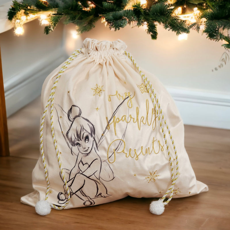 Disney Tinkerbell 'My Sparkly Presents' Velvet Christmas Sack