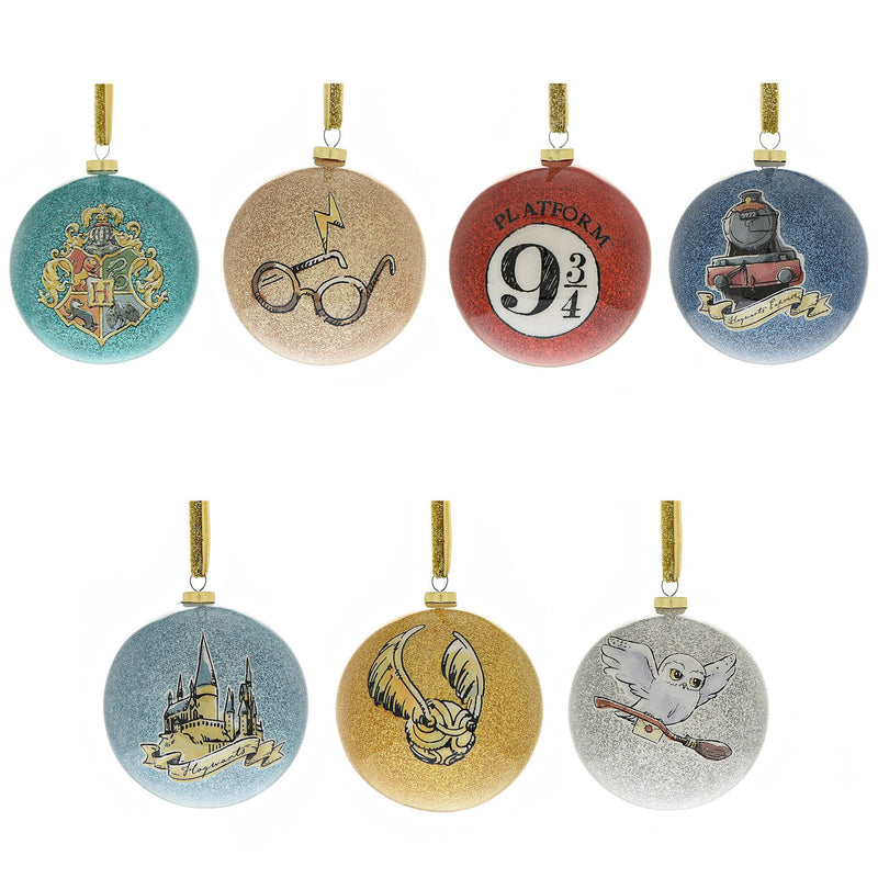 Harry Potter Charms Set of 7 Boxed Glitter Baubles