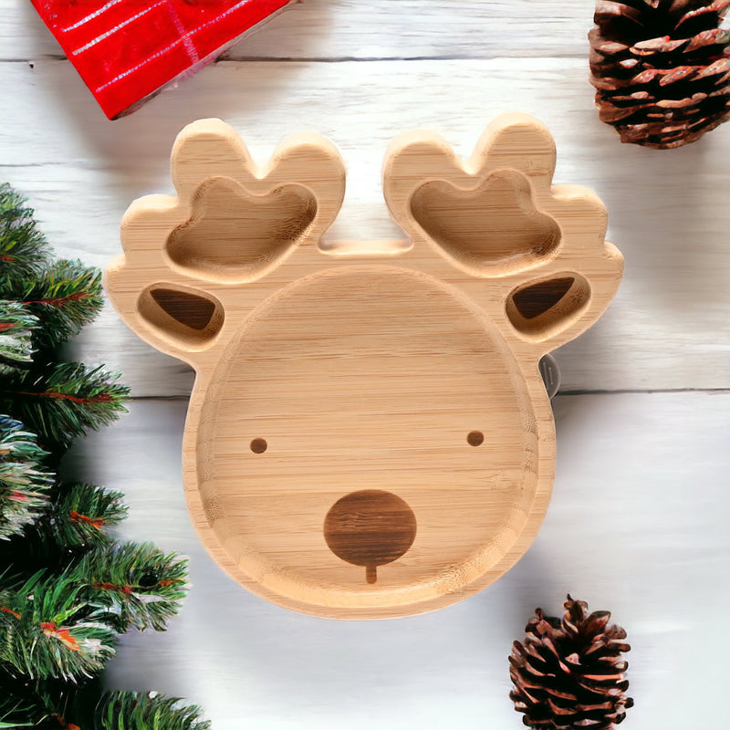 Bambino Bamboo Reindeer Christmas Plate