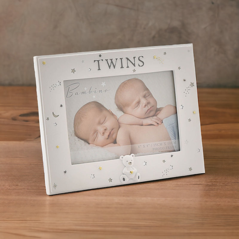 Bambino Resin 'Twins' Photo Frame - 6 x 4"