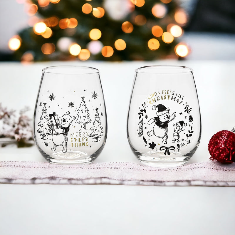 Disney Set of 2 Christmas Glasses in Gift Box - Winnie the Pooh