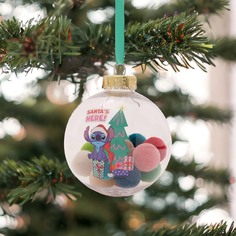 Disney Stitch Gift Boxed Set of 7 Baubles with Pom Poms