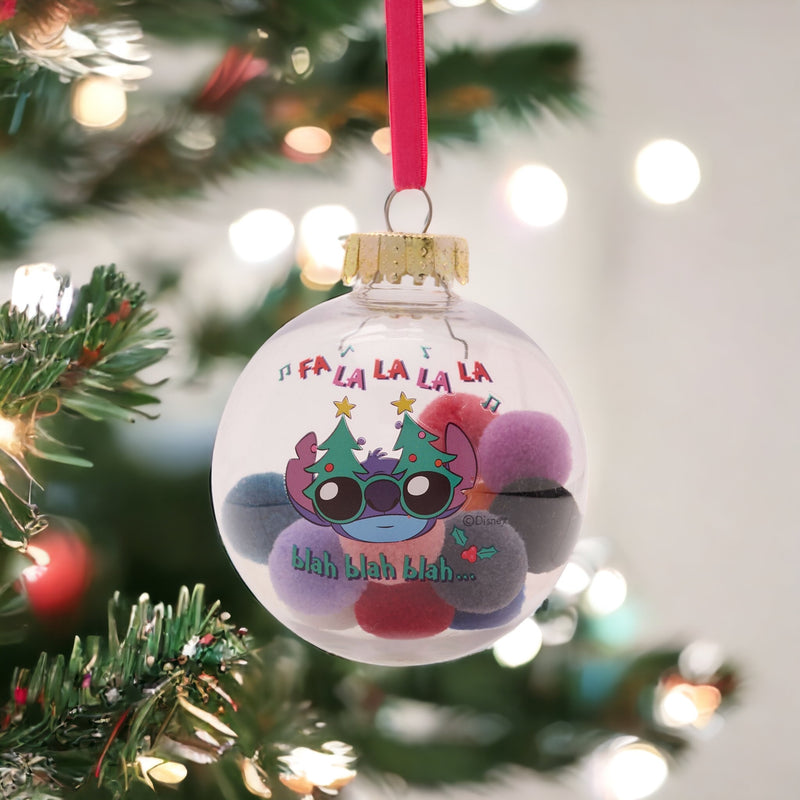 Disney Stitch Gift Boxed Set of 7 Baubles with Pom Poms