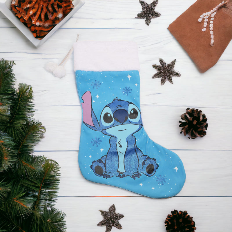 Disney Icon Stitch Blue Christmas 20" Stocking