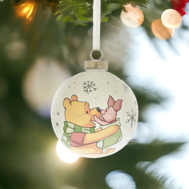 Disney Baby's Winnie the Pooh & Piglet 'Merry Christmas Little One' Ceramic Bauble in Gift Box